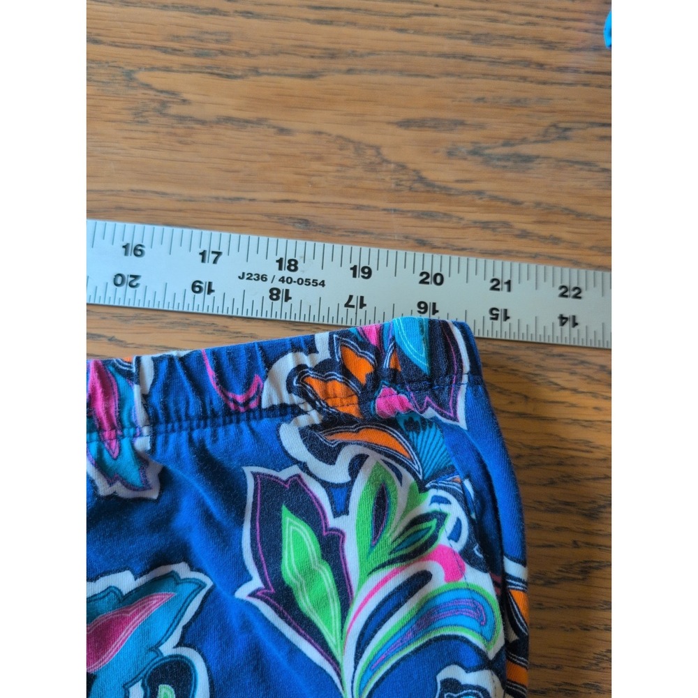Bed Head Trina Turk PJ Set Blue Floral Womens 2X Short Sleeve Top 3X Crop Pants - Picture 7 of 9